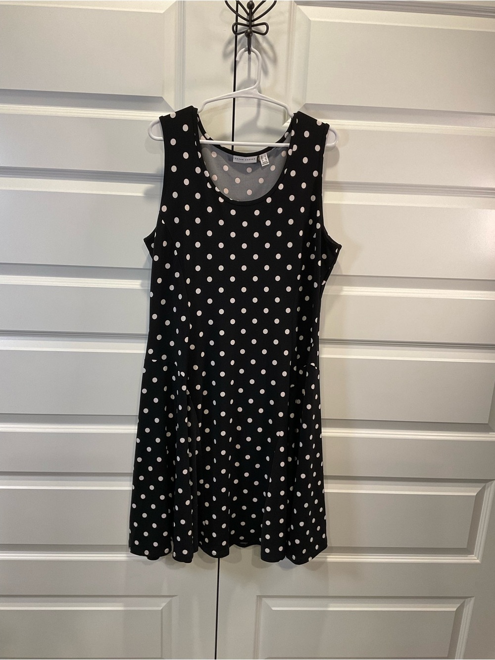 Susan Graver Black Dress with White Polka Dots